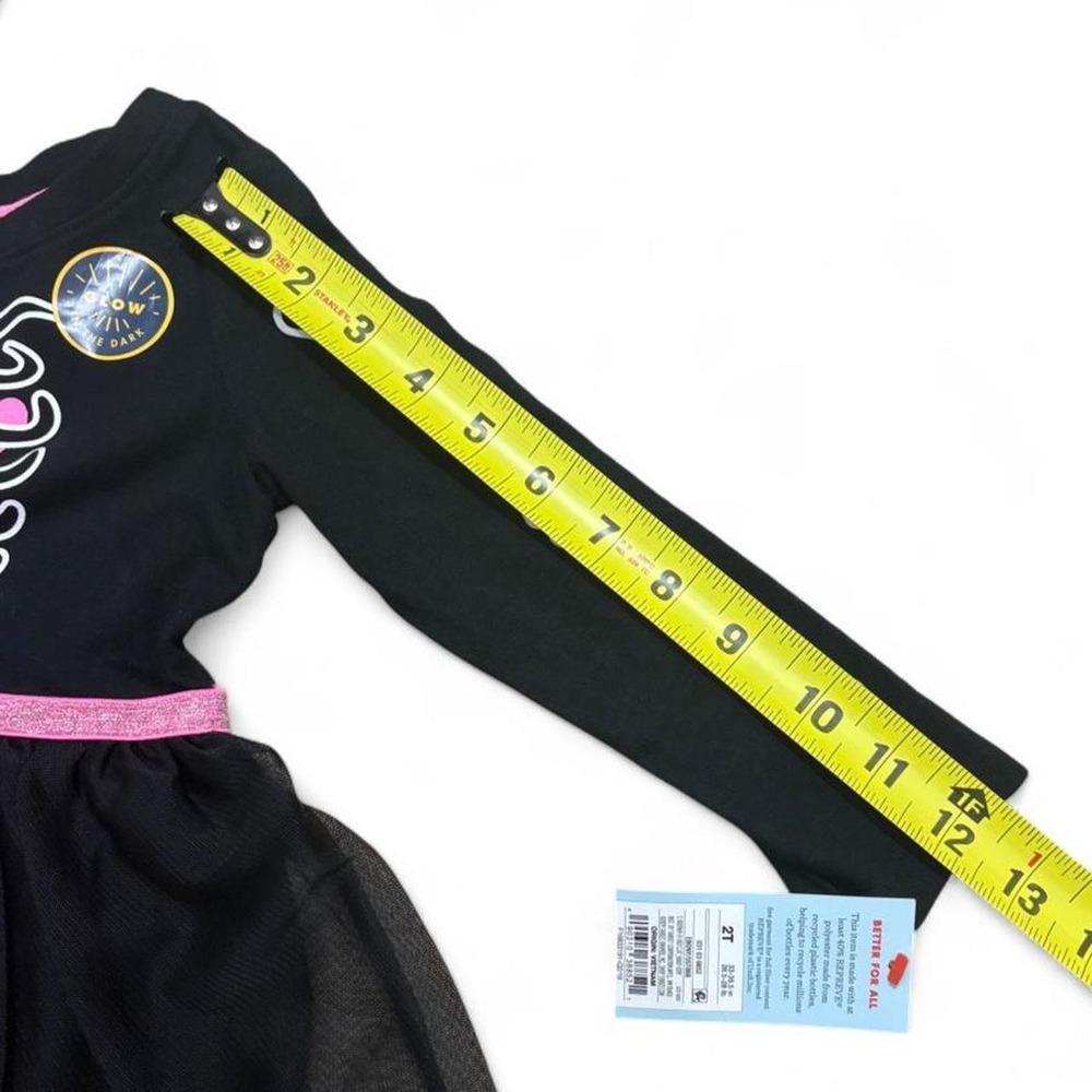 Spooky Skeleton Tulle Dress Glow-in-the-Dark Witchy Halloween Cat & Jack 2T - Picture 6 of 8